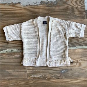 Cream fringe cardigan